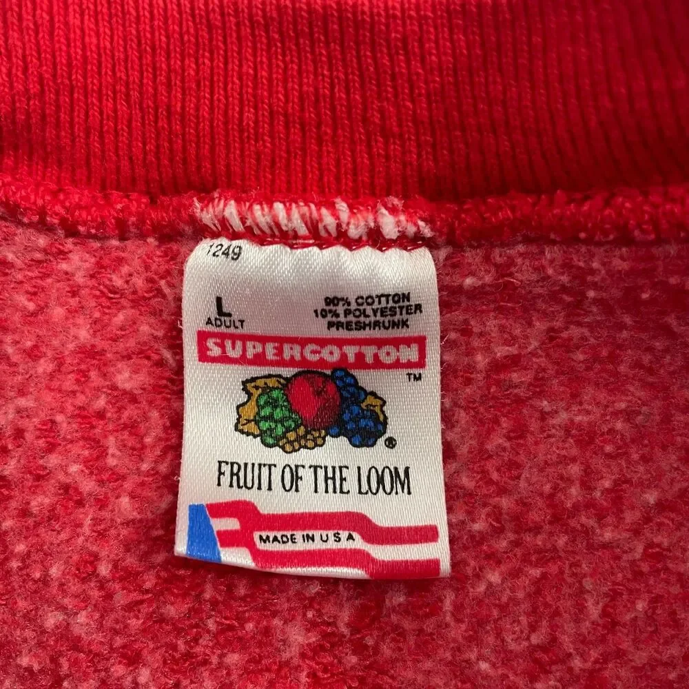 Vintage Indiana University Sweatshirt Men L Red IU Hoosiers Crewneck Pullover - Picture 3 of 8
